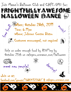 Join CAFE-GMU and Ballroom Club for dancing and free food!